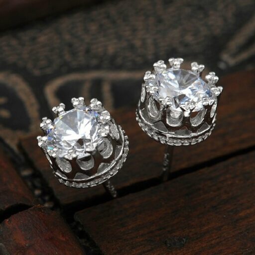 925 Sterling Silver Earrings crown hypoallergenic Earrings exquisite jewelry fashion jewelry lovers