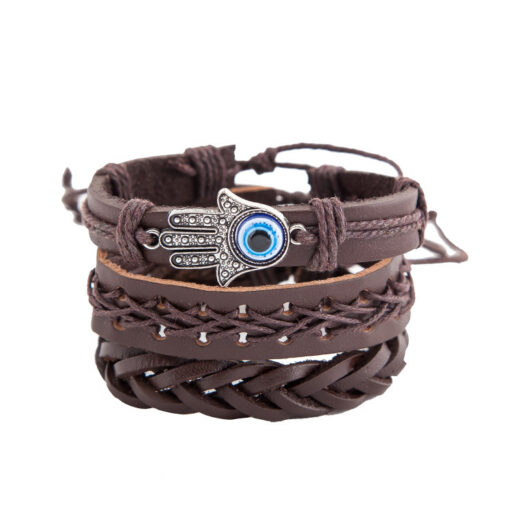 Palm Eye Leather Men's Bracelet