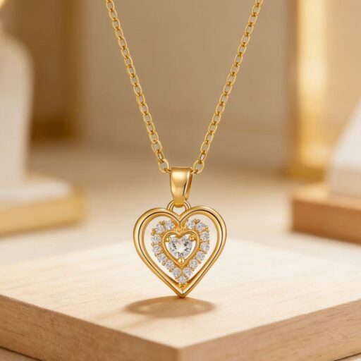 Fashionable Double Heart Love Pendant Womens Style