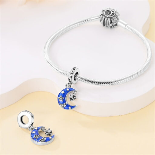Sun Moon Star Silver Plated Copper DIY Bracelet Beads