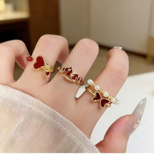 Horse Year Ring INS Style Geometric Horse Open Ring