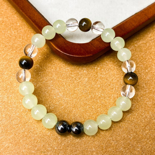 Tiger Eye And Clear Quartz Bracelet